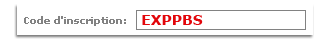 Code d�inscription Expekt EXPPBS